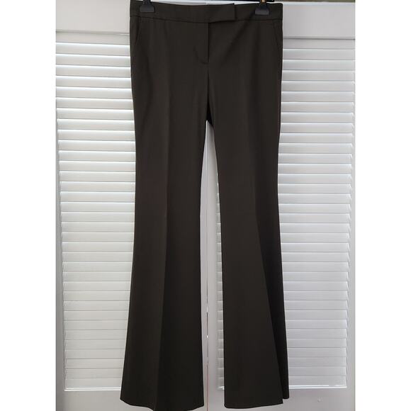 Elie Tahari Pants - Elie Tahari Timeless Minimalist Dark Chocolate Brown Low Rise Wool Pants